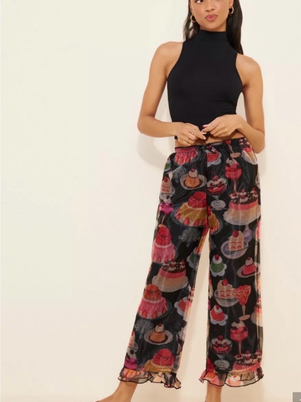 Lisa Says Gah Liora Ruffle Pants in the Dessert Table Sz S NWT
